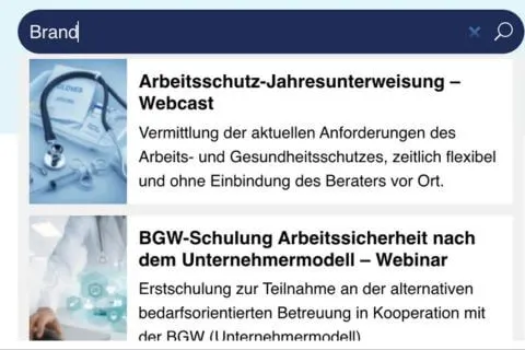 Suche mit vorgeschlagenen Ergebnissen