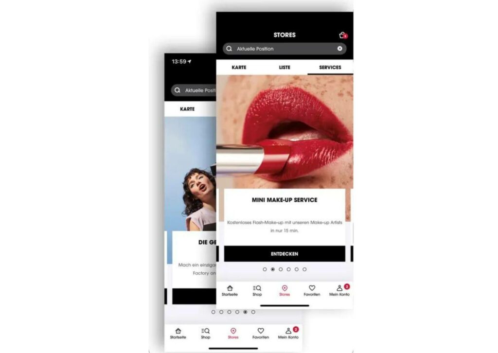 Screenshot Sephora AR-App