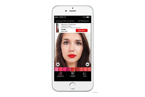 Augmented Reality Funktion der Sephora App